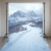 Snow Covered Mountains And Road Sweep Studio Backdrop - Layoris